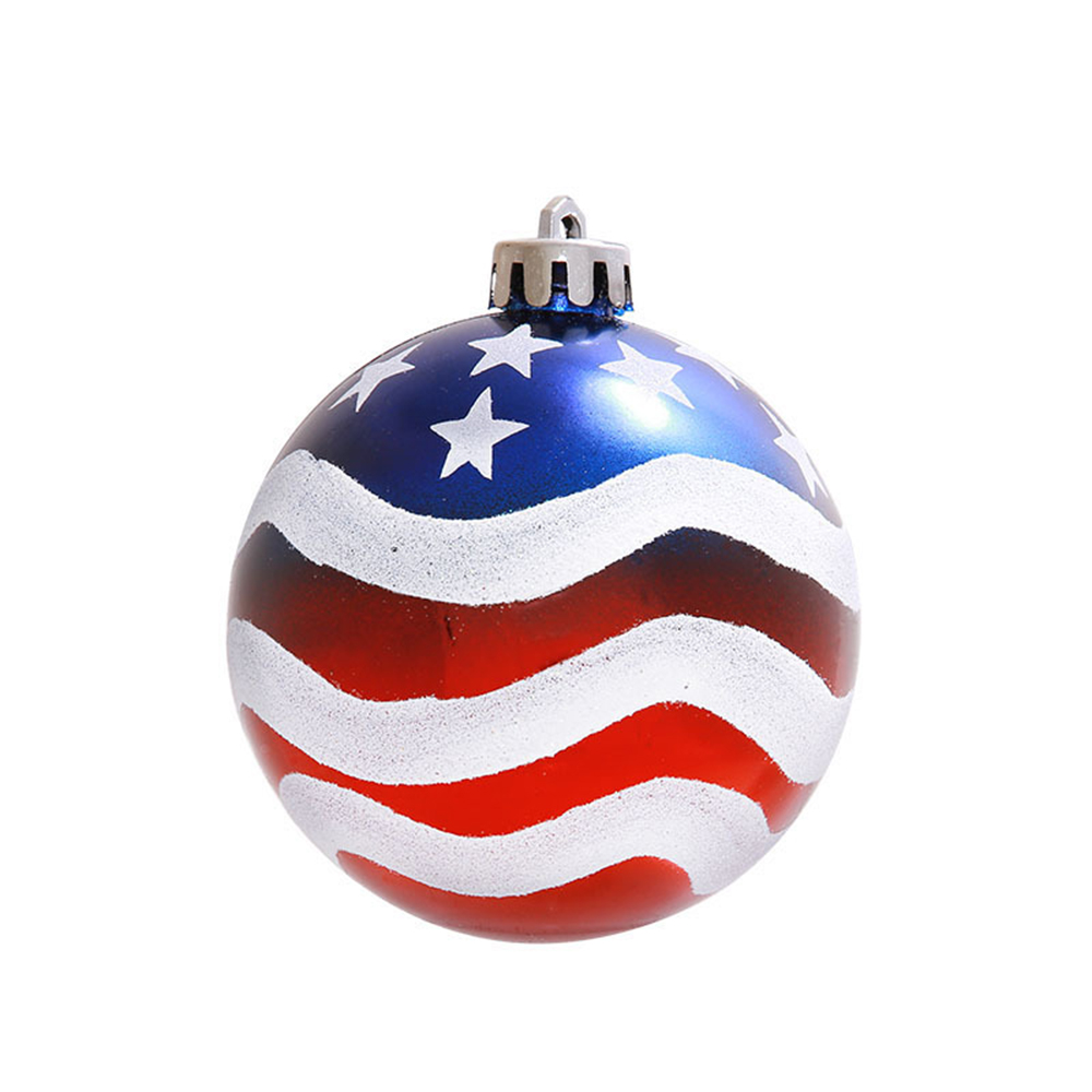 Christmas Tree 6pcs 8cm USA Flag Colored Balls 5