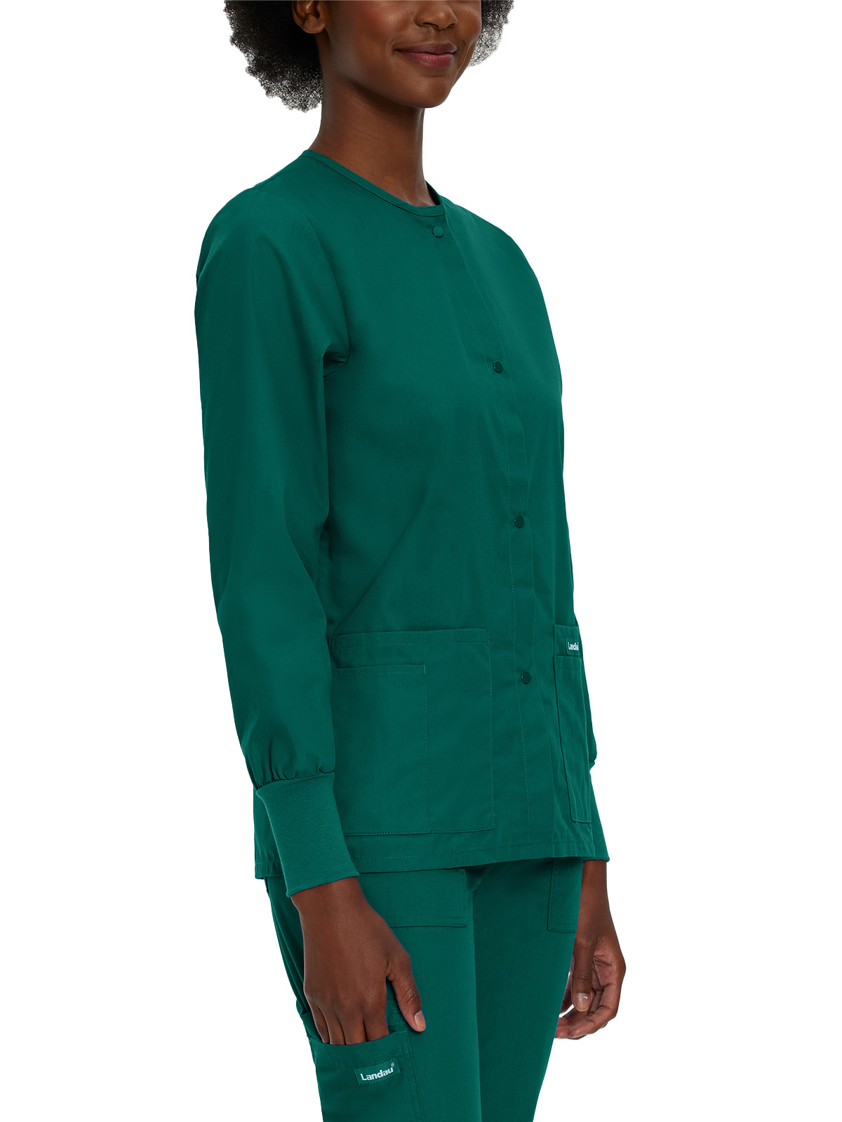 Landau - Essentials - Women's Four-Pocket Crew Neck Warm-Up Jacket 51
