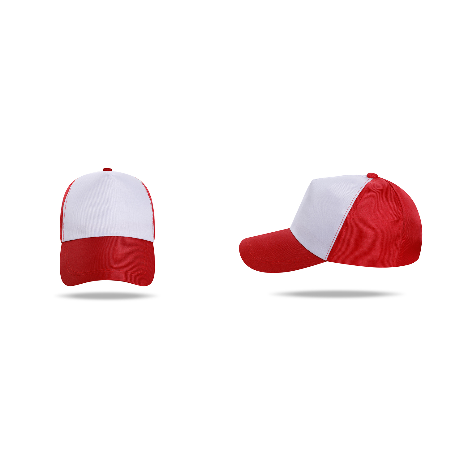 Stock 2-Tone Polyester 5 Panel Cap w/Snapback Fastener 2