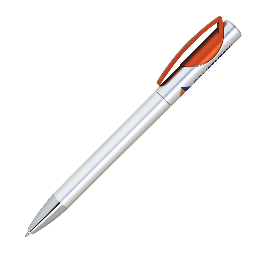 Silver Barrel Twist Action Ballpoint Pen 7