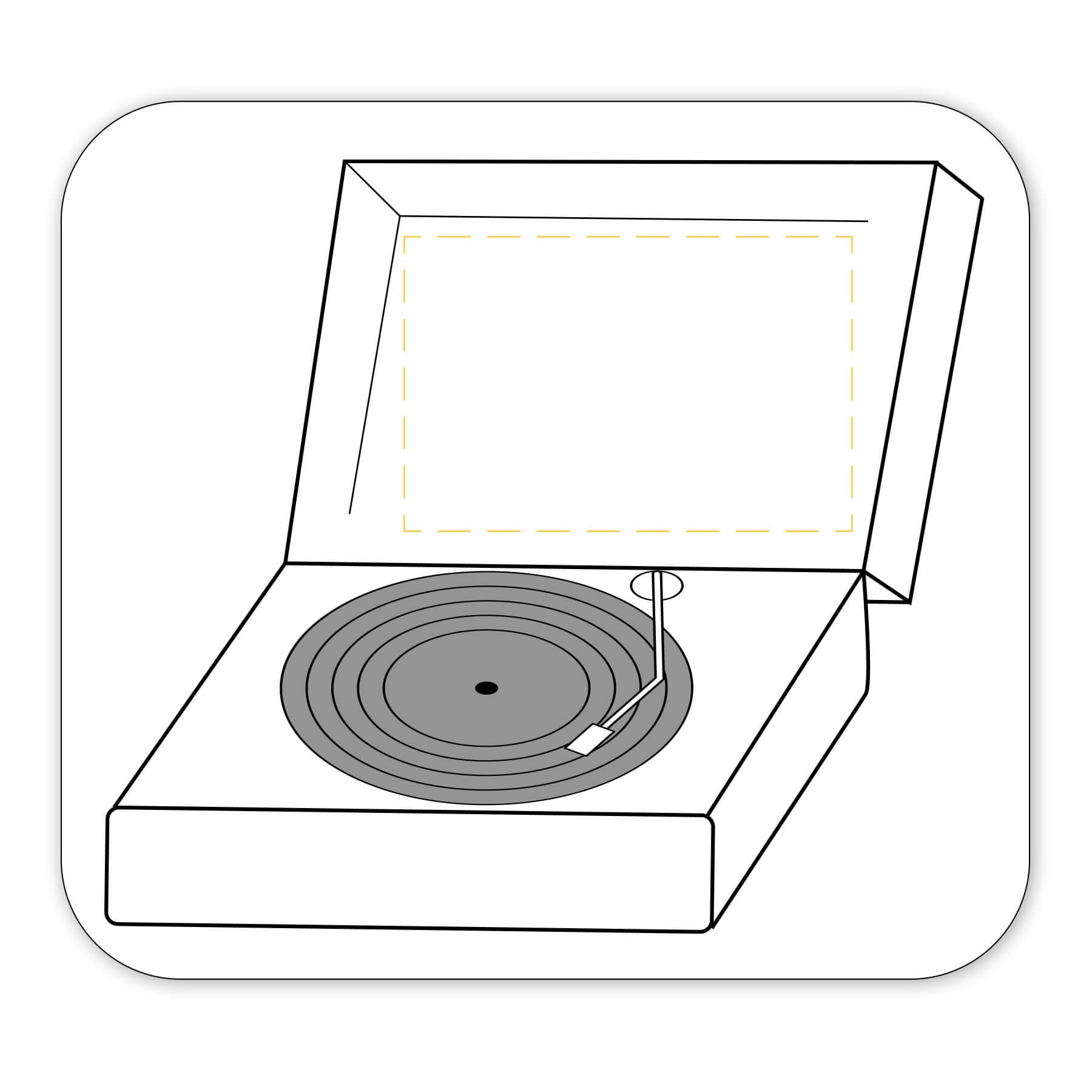Record Player Shaped NoteKeeper™ Magnet 35 Mil 1