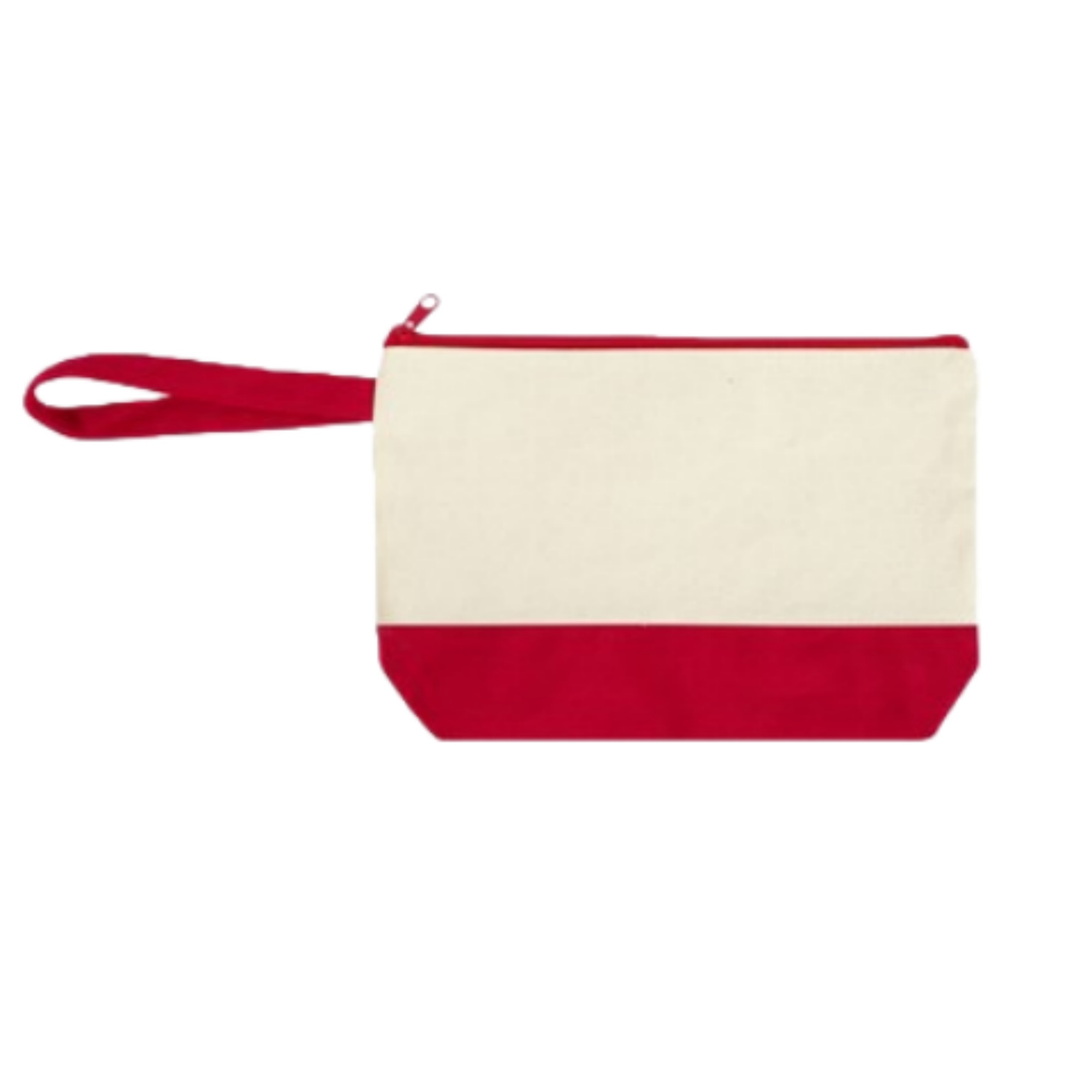 Two Tone Canvas Cosmetic Zipper Bag with Bottom & Strap 15