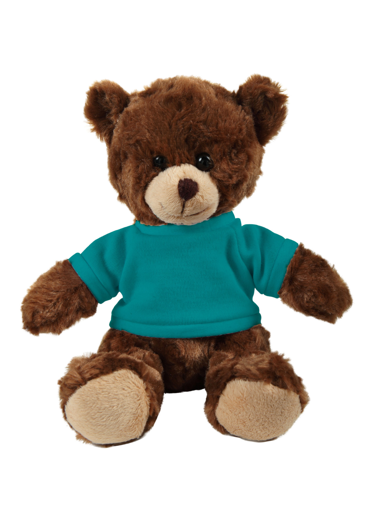 soft plush  Chocolate Curly Sitting Bear with t-shirt 5