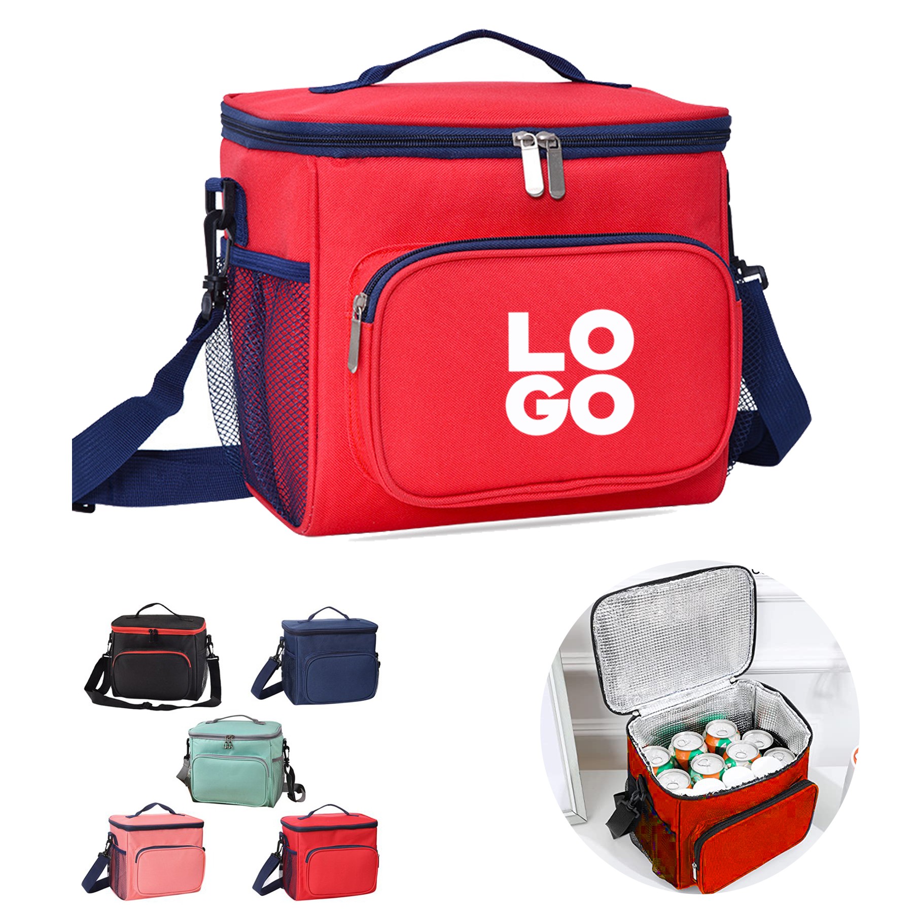 Women Leakproof Insulated Reusable Large Adjustable Shoulder Strap Lunch Bag 2