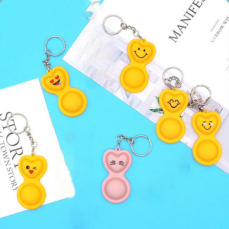 2 Bubbles Push Pop Fidget Sensory w/Keychains 9