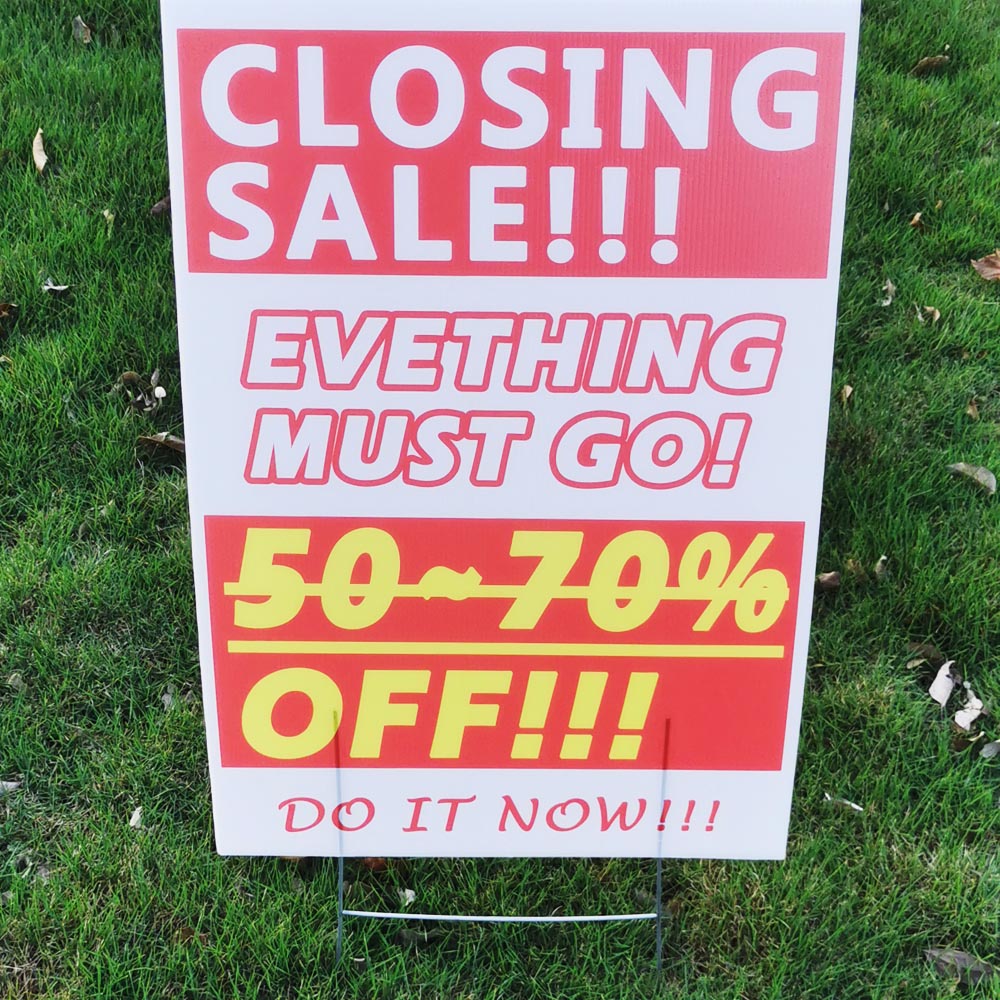 Large Corrugated Yard Sign - Full Color Printed 9