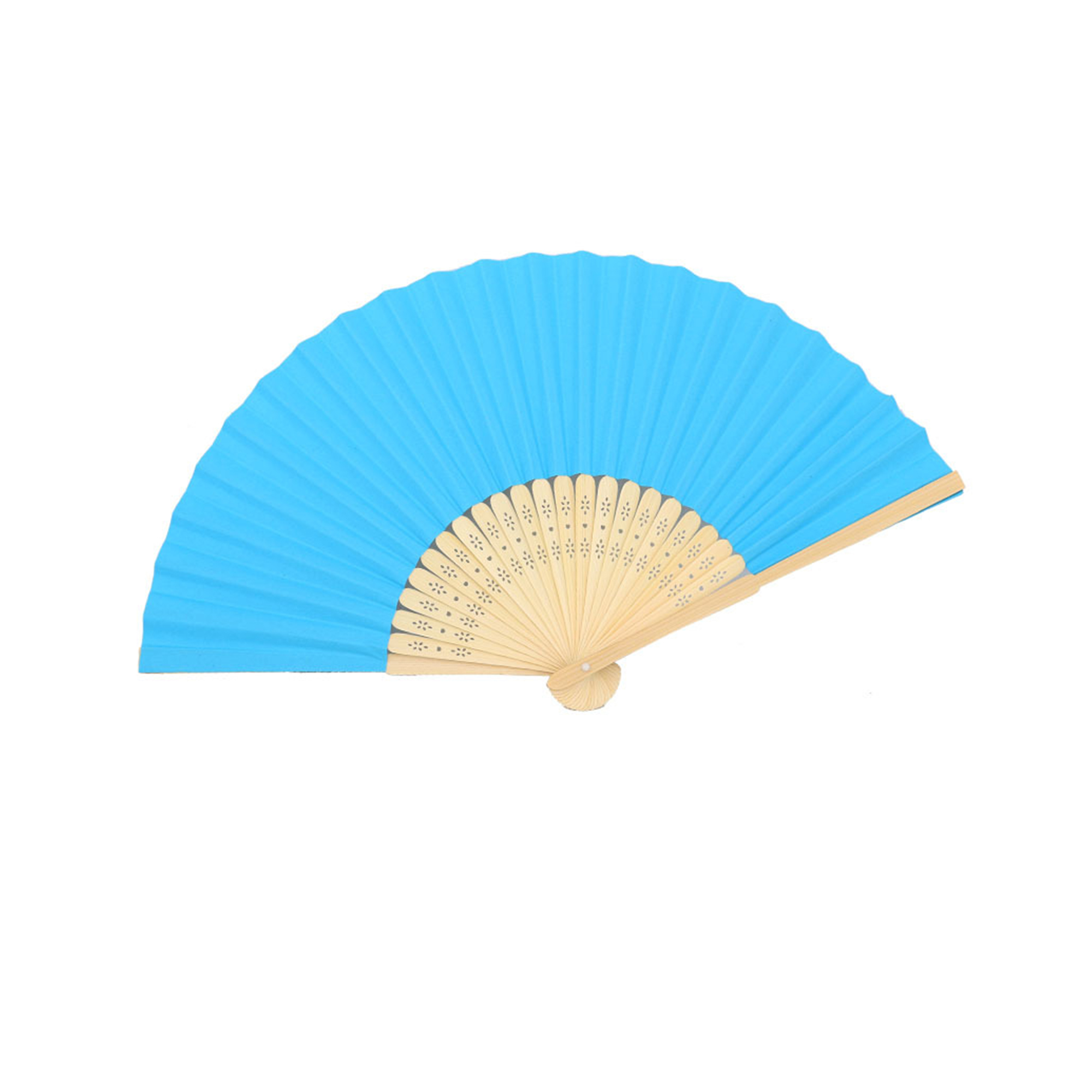 Bamboo Frame Paper Folding Fan Full Color Center Print 7