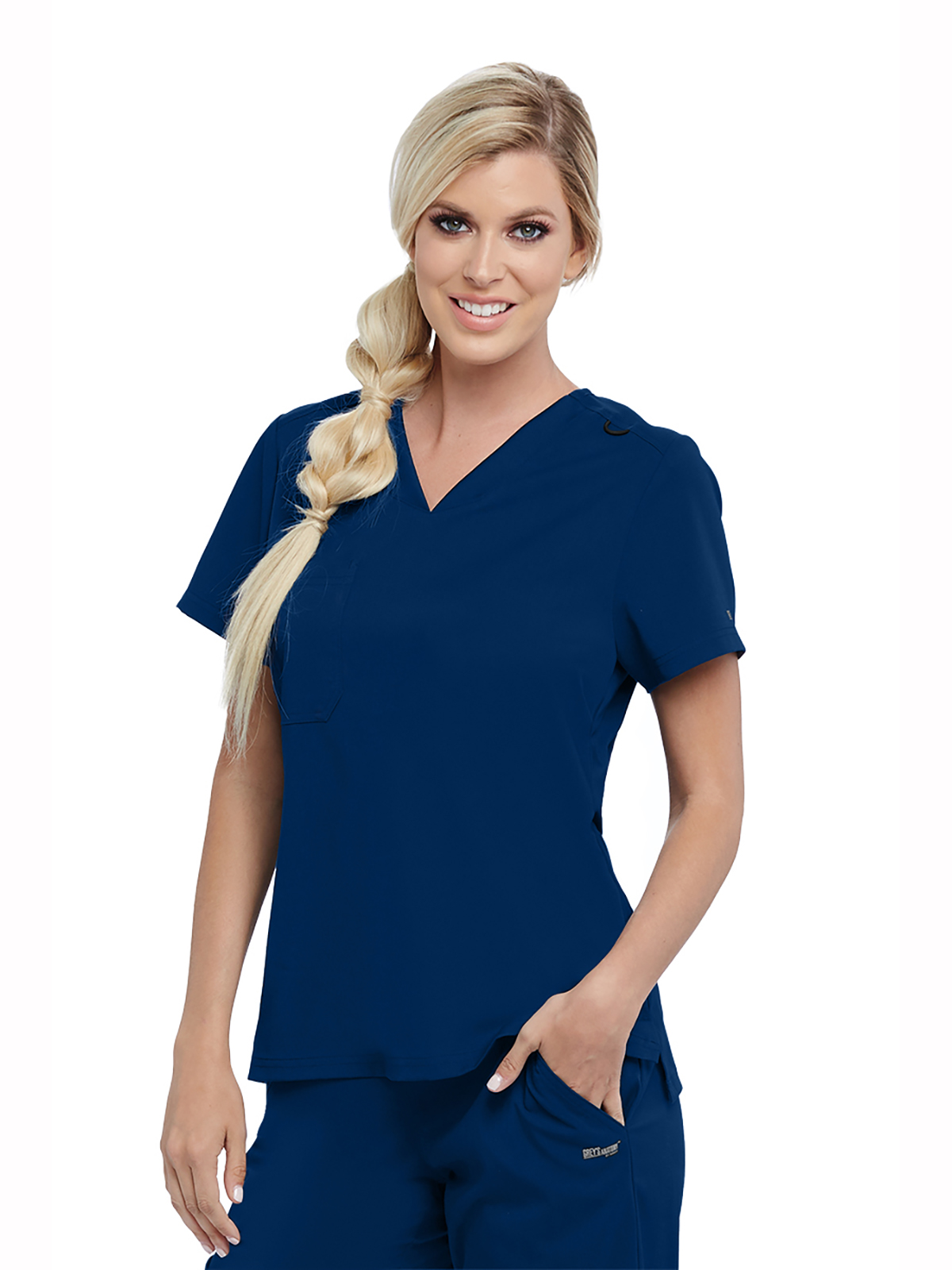 Grey's Anatomy Spandex Stretch - Women's One-Pocket Bree Tuck-In Scrub Top 28