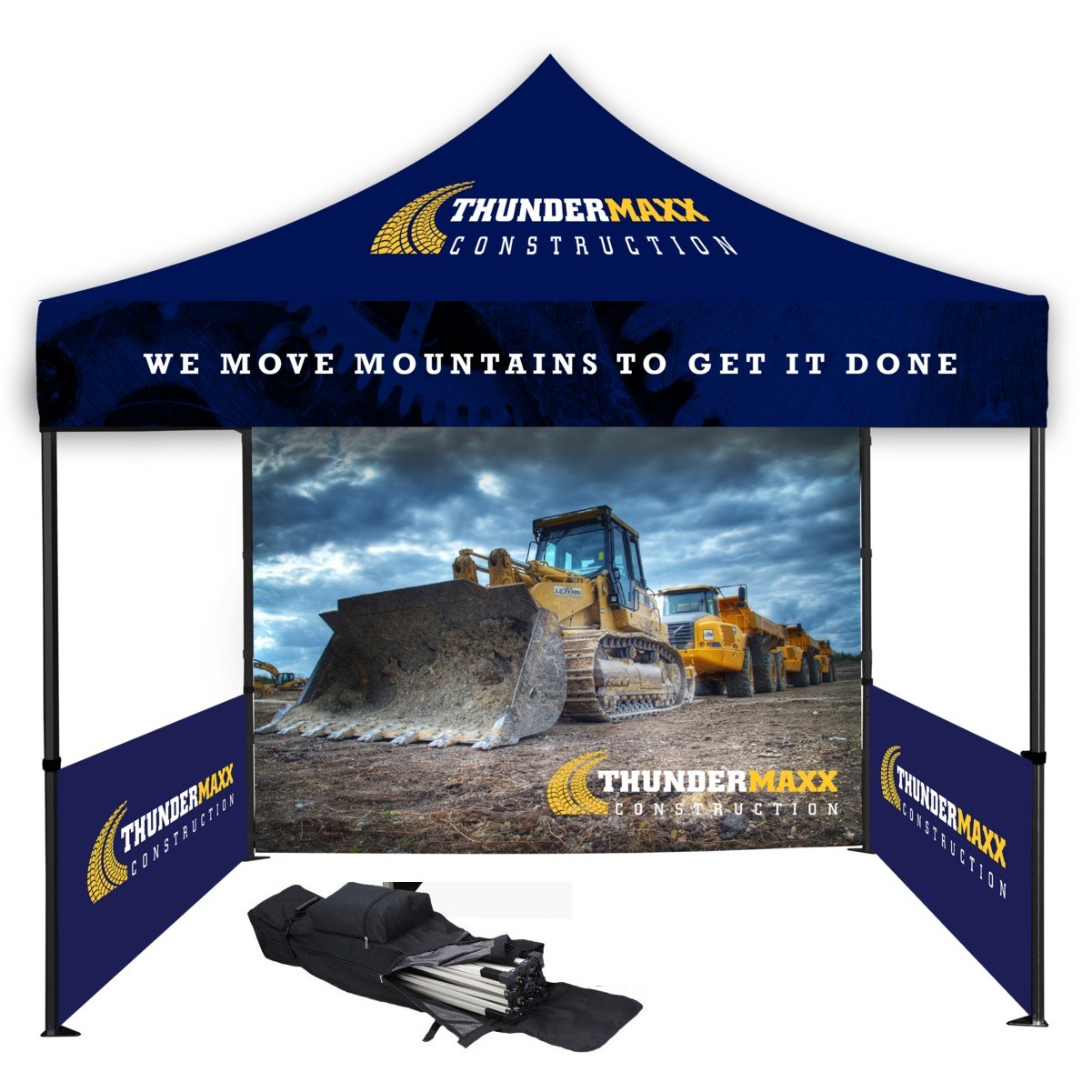 Steel Frame Tent Kit with Full Back 10' x 10' 1