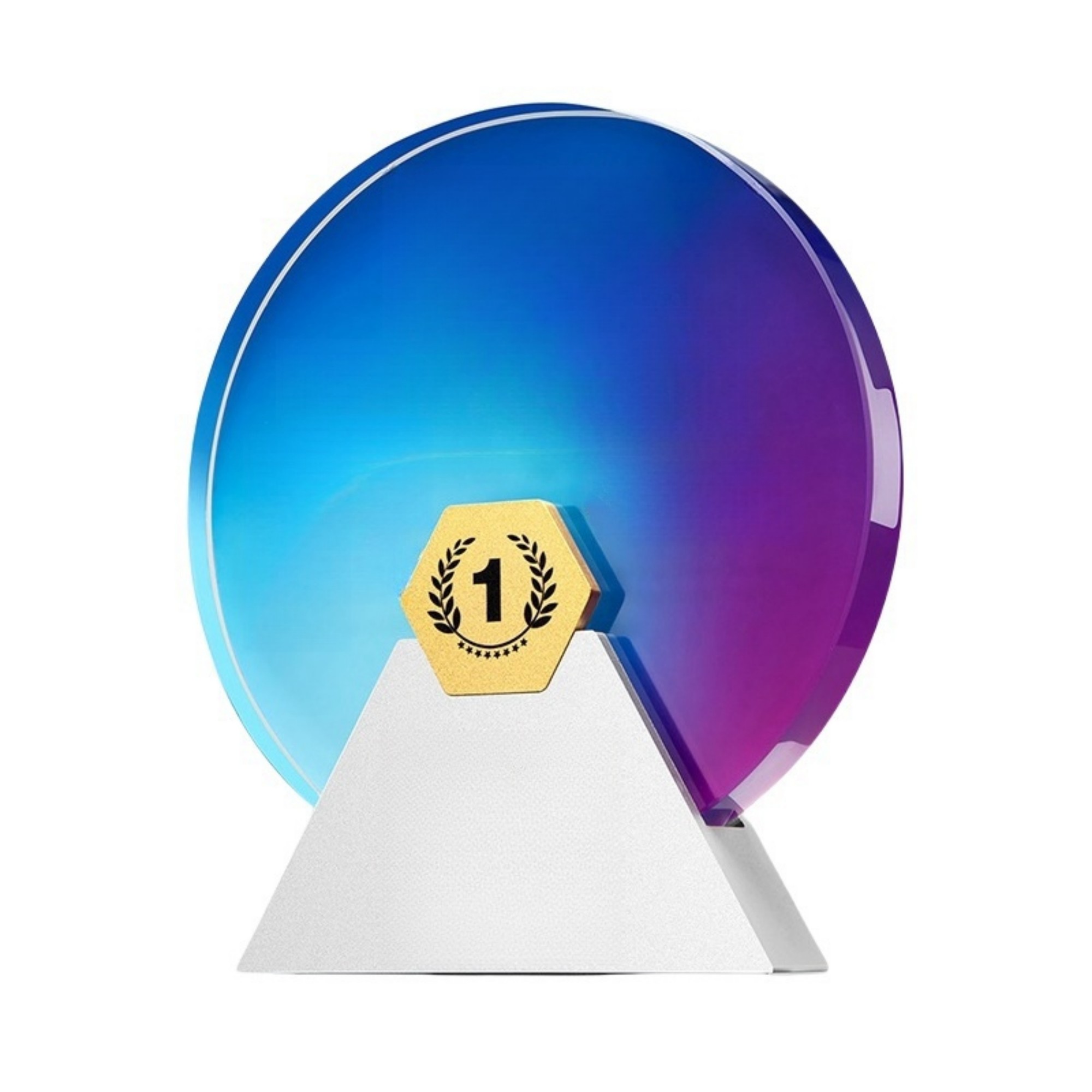 Round Colorful Crystal Trophy 4