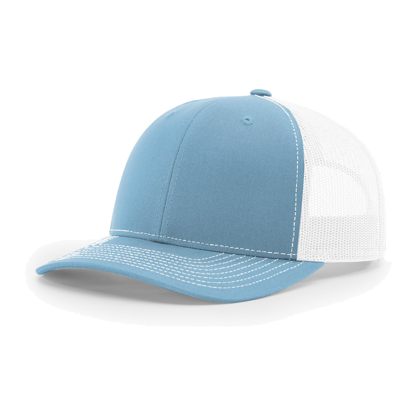 Richardson 112 6-Panel Snapback Trucker Hat w/Leatherette Adhesive Patches or Embroidery 48