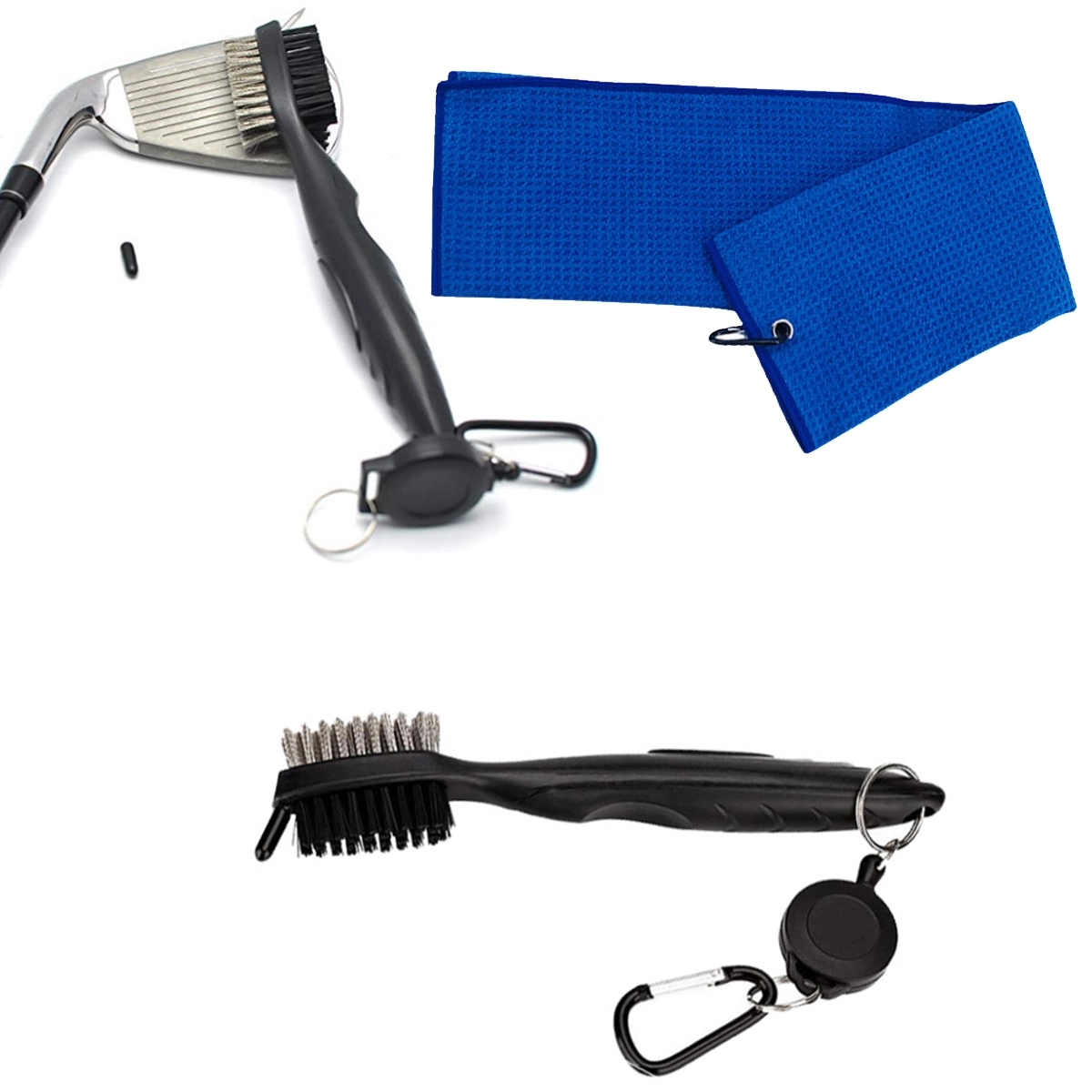 Microfiber Golf Towel With Cleaning Brush 4