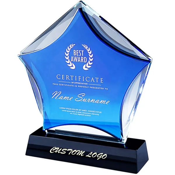 Blue Star Shaped Crystal Awards 7