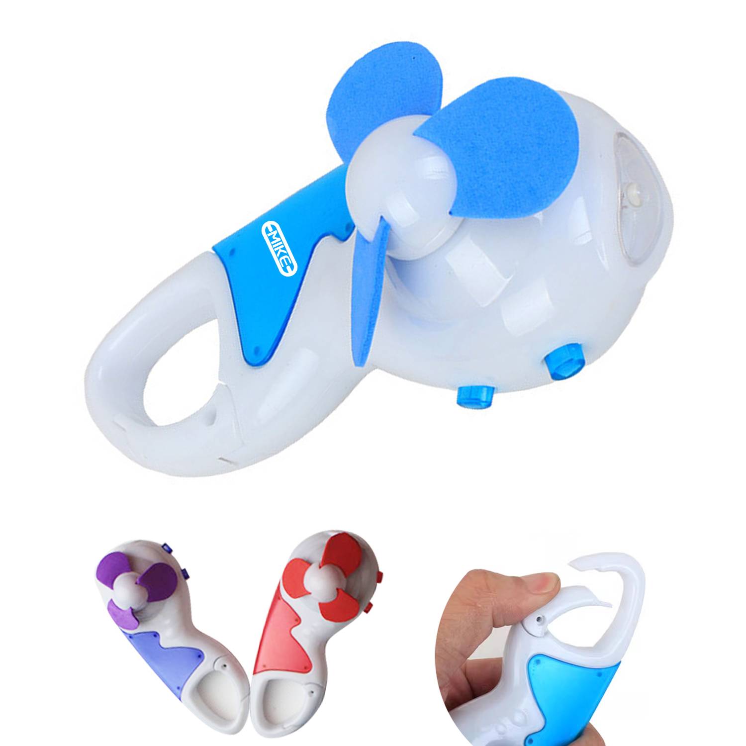 Portable Mini LED Handheld Fan w/ Carabiner 2