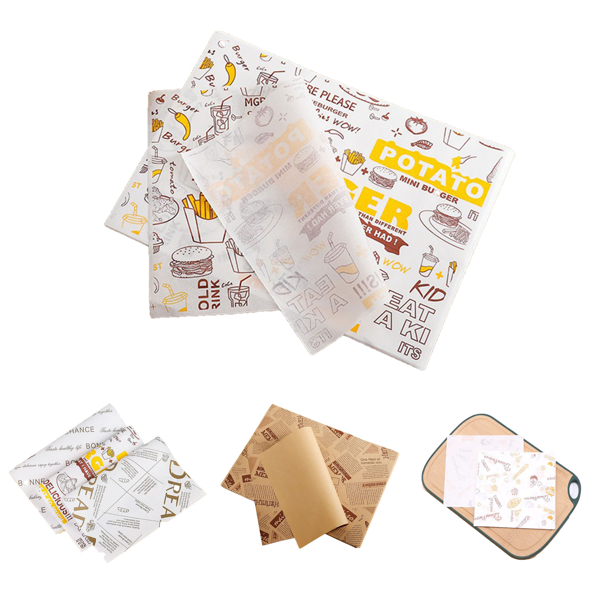 10 inches Custom Food Wrap Paper MOQ 100 PCS 3