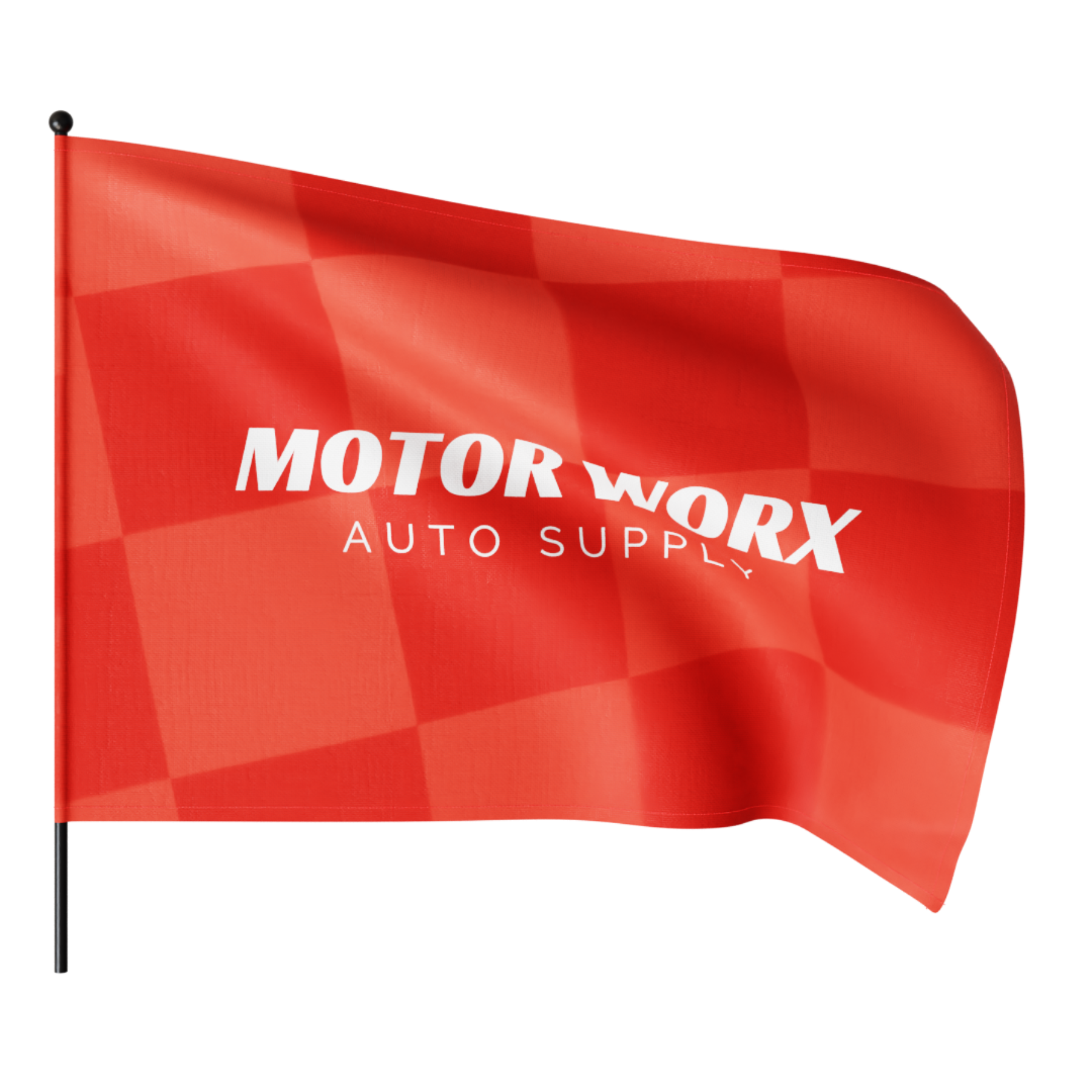 Waving Rally Flag 27.5"x 9.5" with 24" Pole 75D