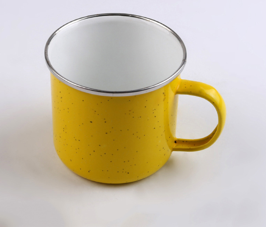 Custom 12oz.Speckled Enameled Cup w/ Polished Stainless Stee 2