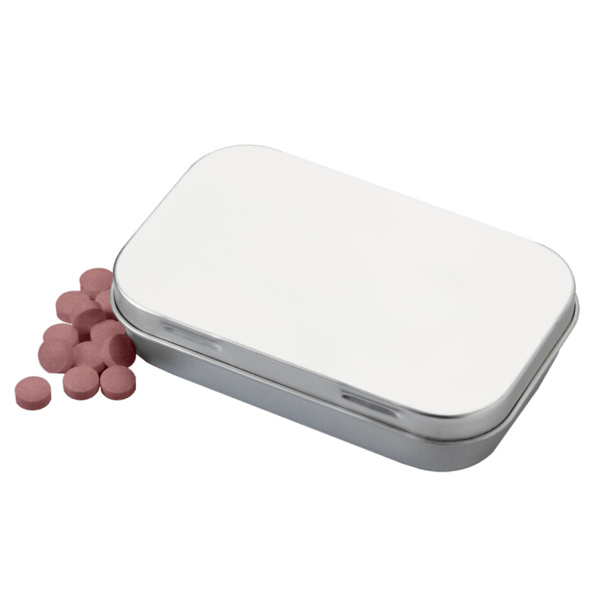 3 3/4" x 2 3/8" Large Rectangular Hinged Tin with Mints 7