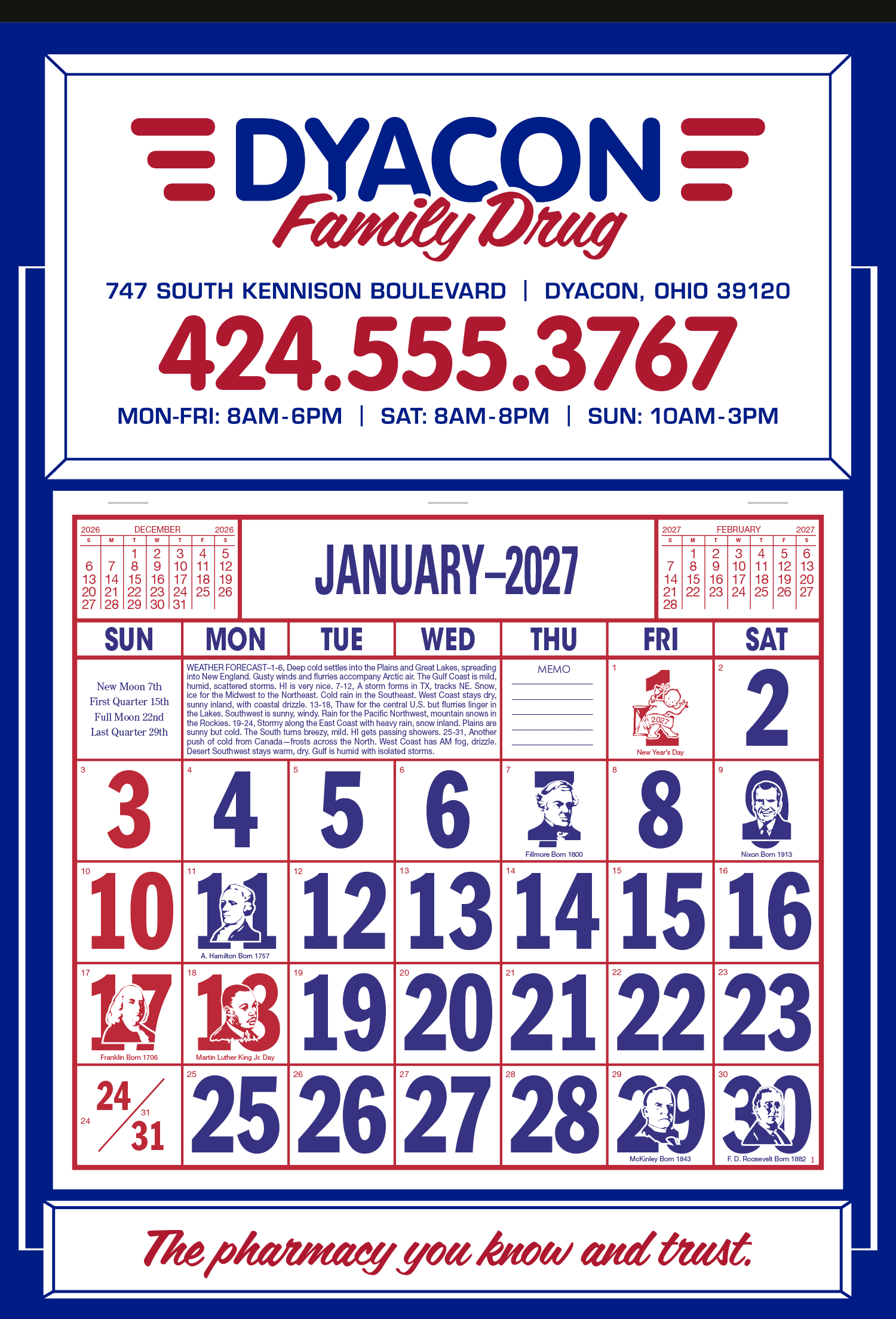 Skinner & Kennedy® Apron Calendar 22