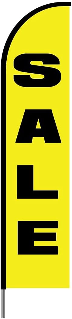 Sale Feather Flag Swooper Banner Pole Kit Outdoor Business Sign Display, 15ft - YELLOW 4