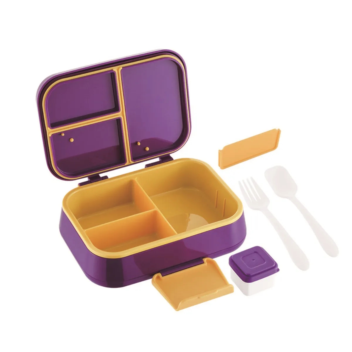 Reusable layered Compartment Food Lunch Box with cutlery 5