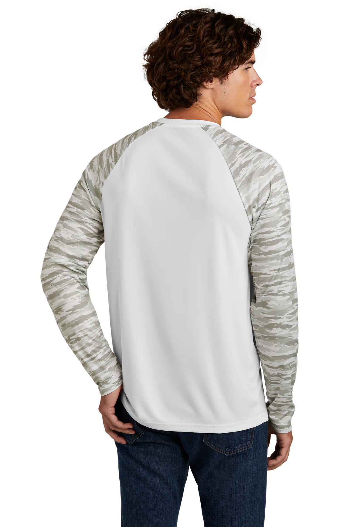 Sport-Tek Drift Camo Colorblock Long Sleeve Tee ST376LS 37