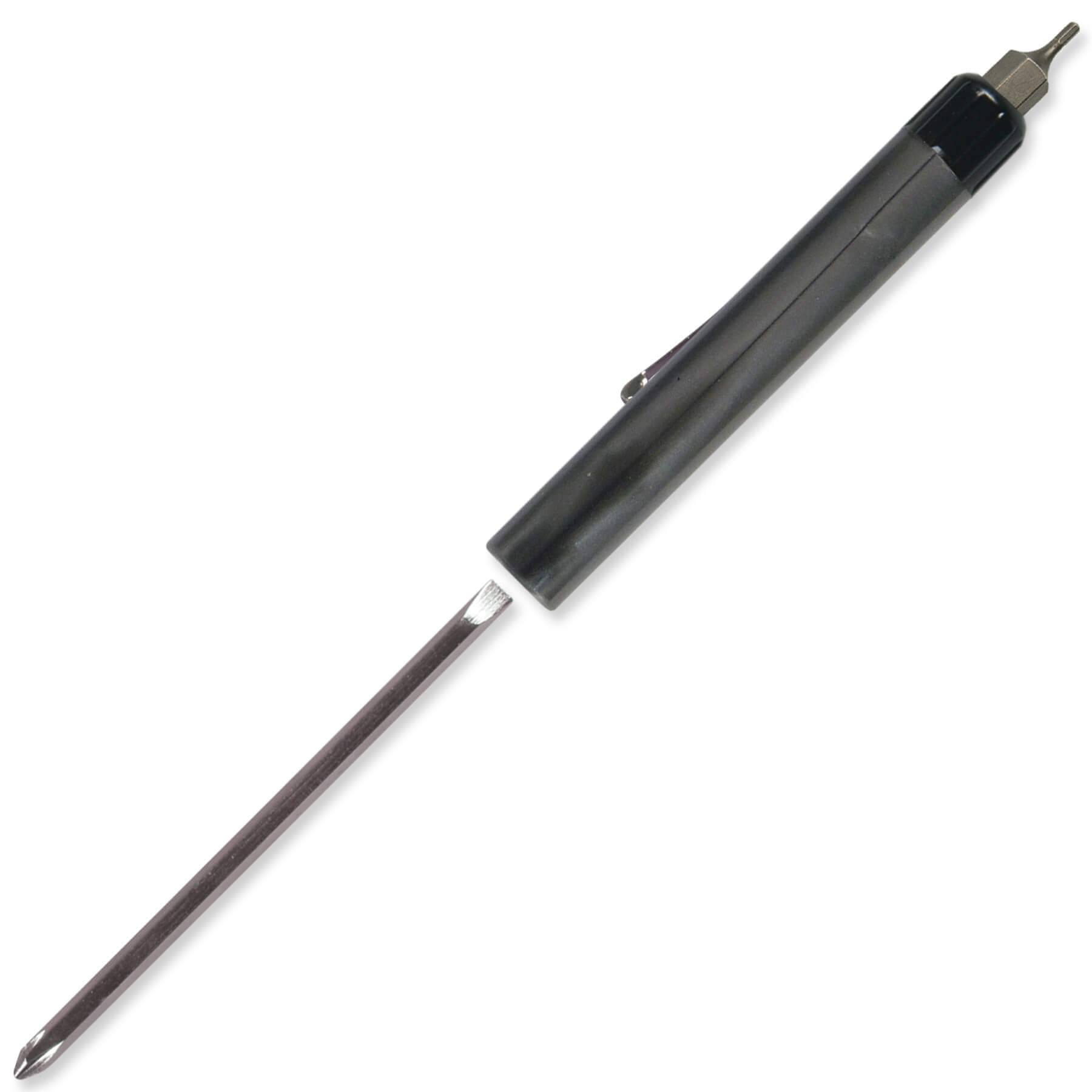 Pocket Screwdriver Reversible Flat Blade + Hex Bit Top 12