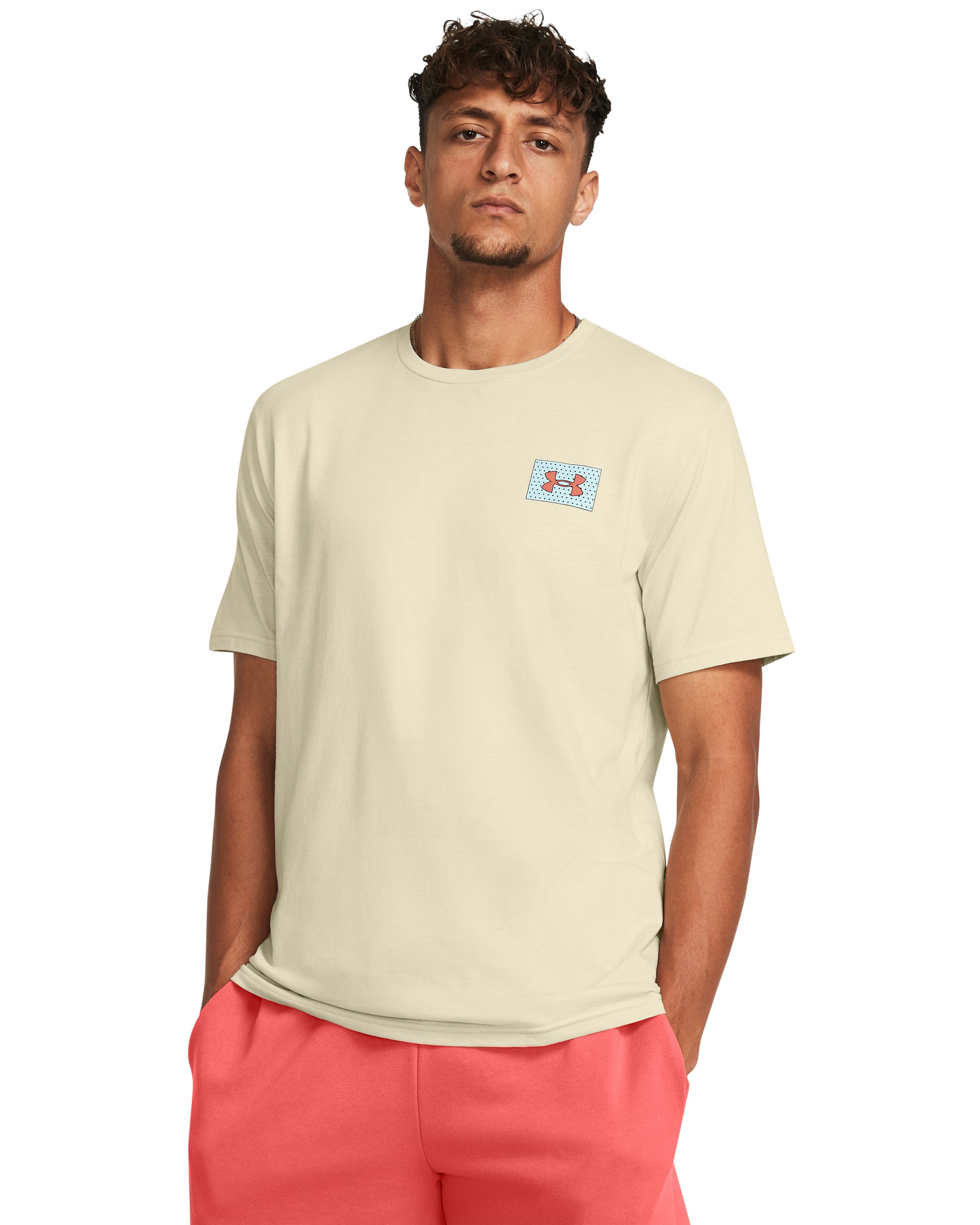 UA Color Block Logo Left Chest Men's Short Sleeve 5