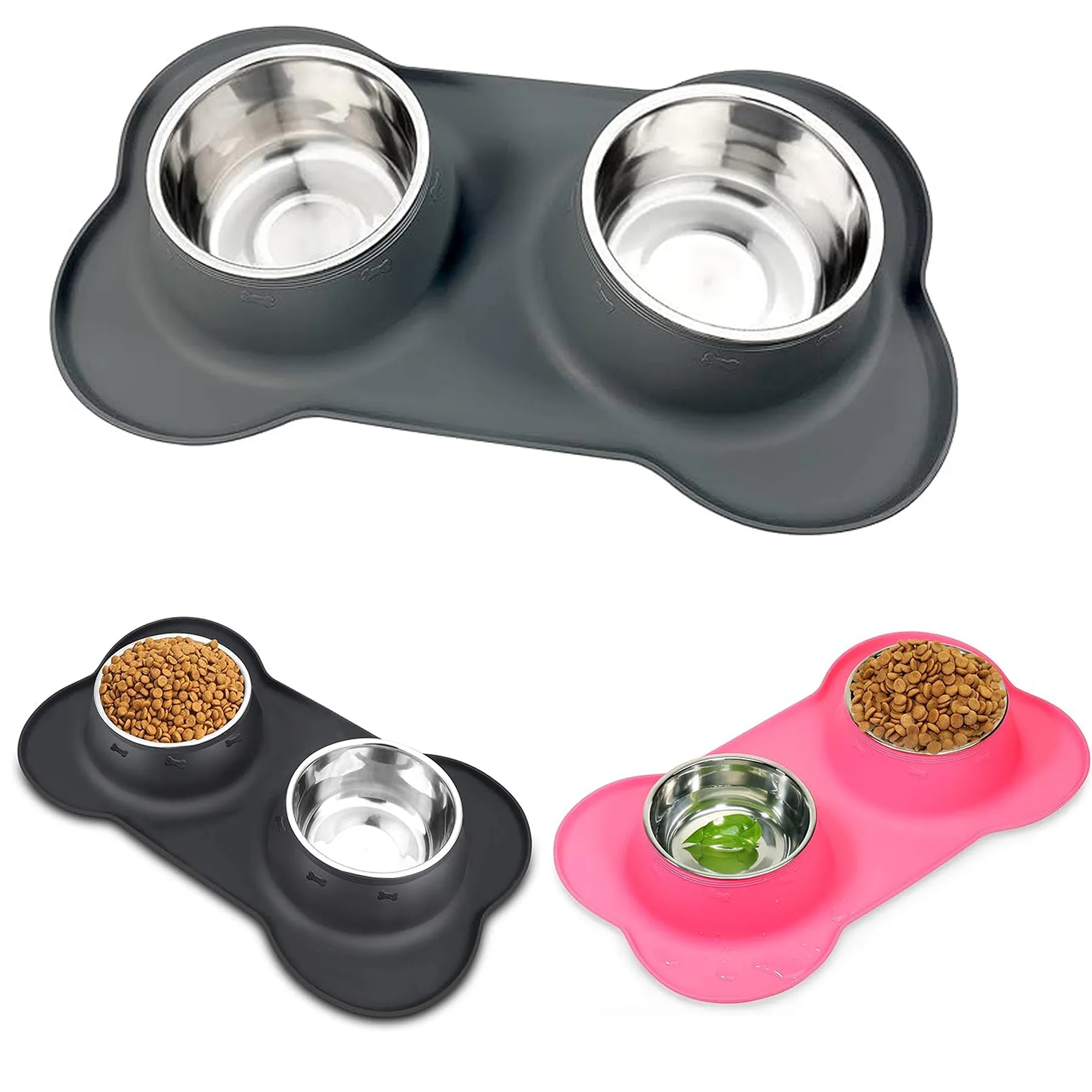 Dog Bowls 2 Stainless Steel Puppies 2