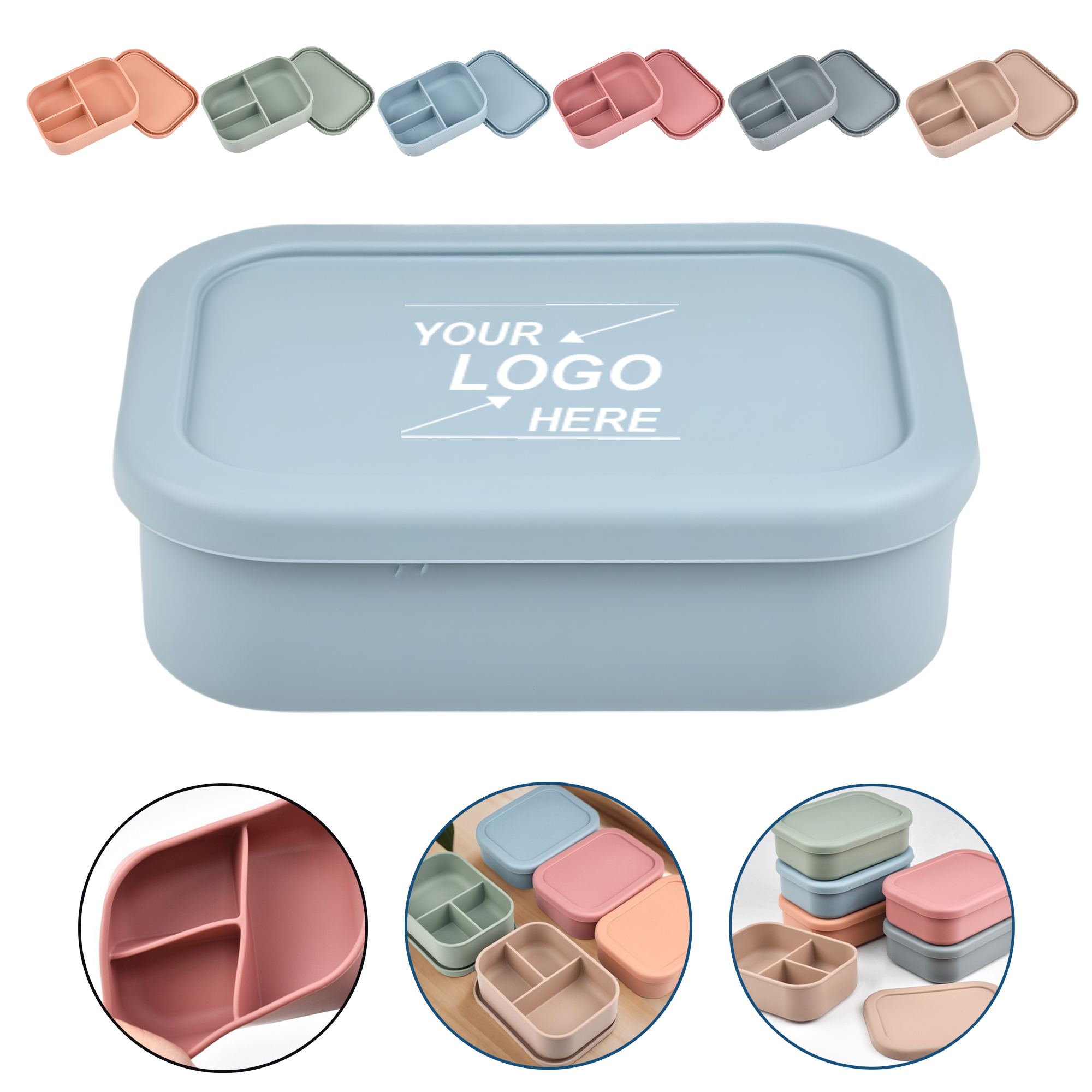 Silicone Lunch Box with 3 Compartments 6