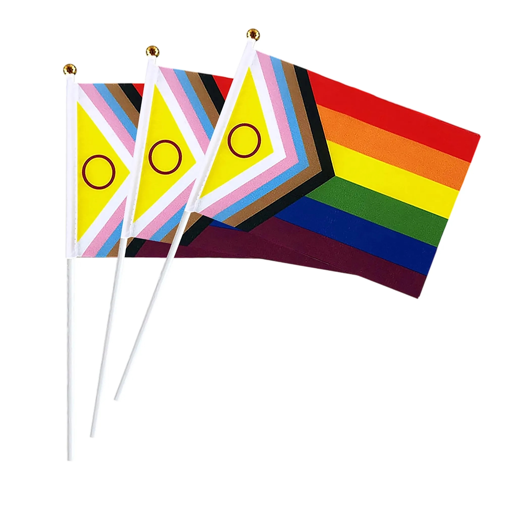 Polyester Rainbow Flag Handheld 6x4 Inch 12