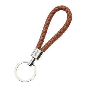 Chic Weaved PU Leather Keychain With Golden Buckle 20
