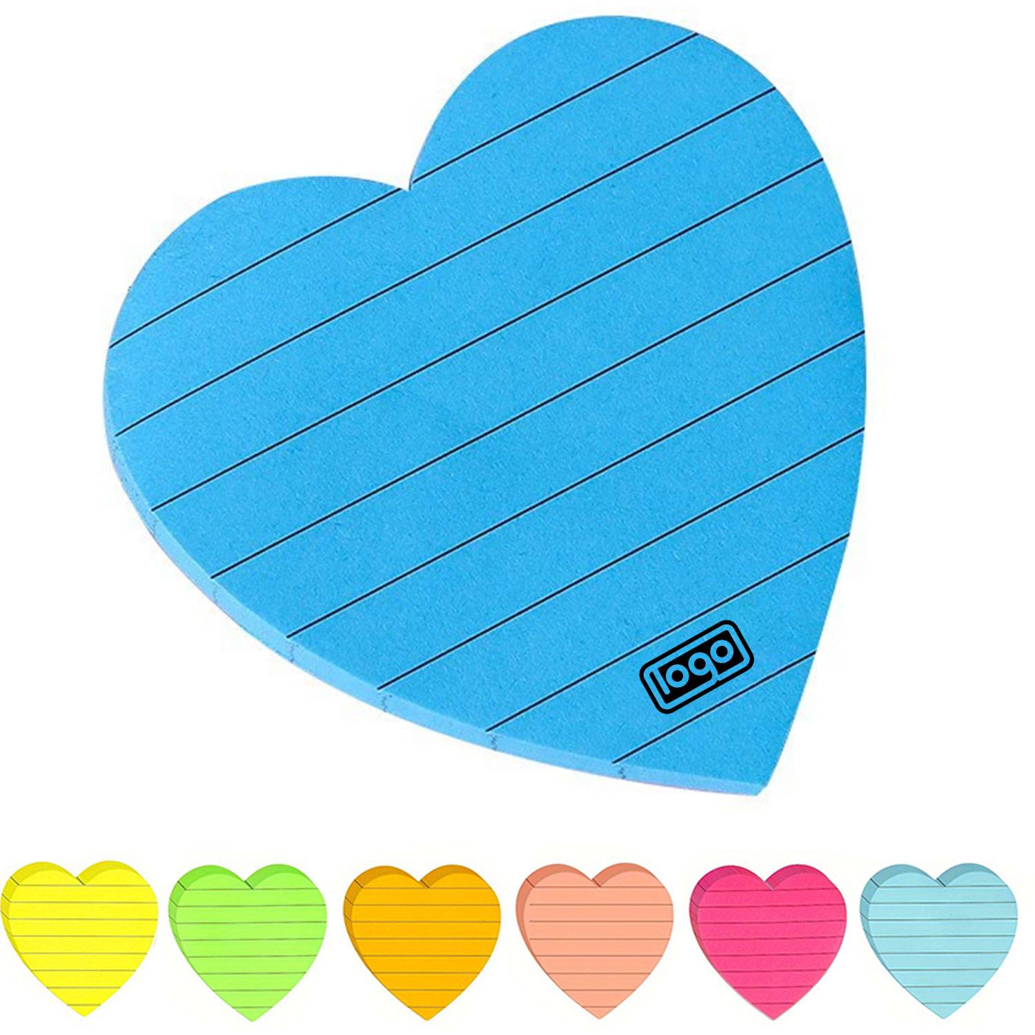Custom Colorful Heart Shape Self-sticking Memo Notes Pad 1