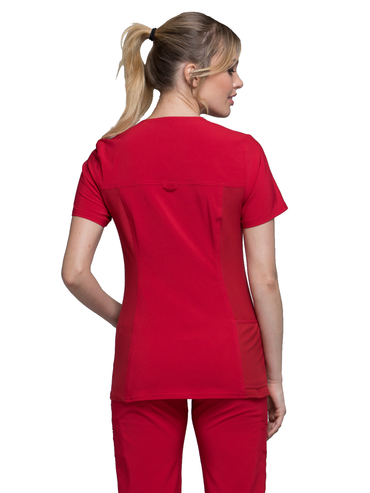 Cherokee - iFlex - Women's 2 Pocket V-Neck Knit Side Panel Top 22