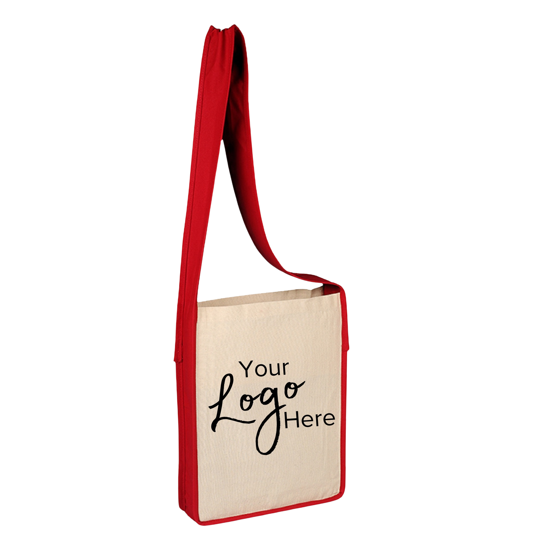 Sling Tote 12"W x 15"H x 3" Gusset Bag with Color Handles 10