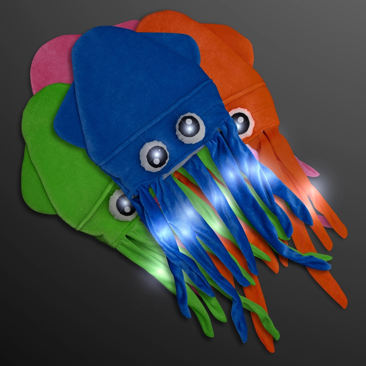 Flashing Blinky Silly Squid Hats 2