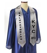 60" Light Gray Custom Graduation Stole 2