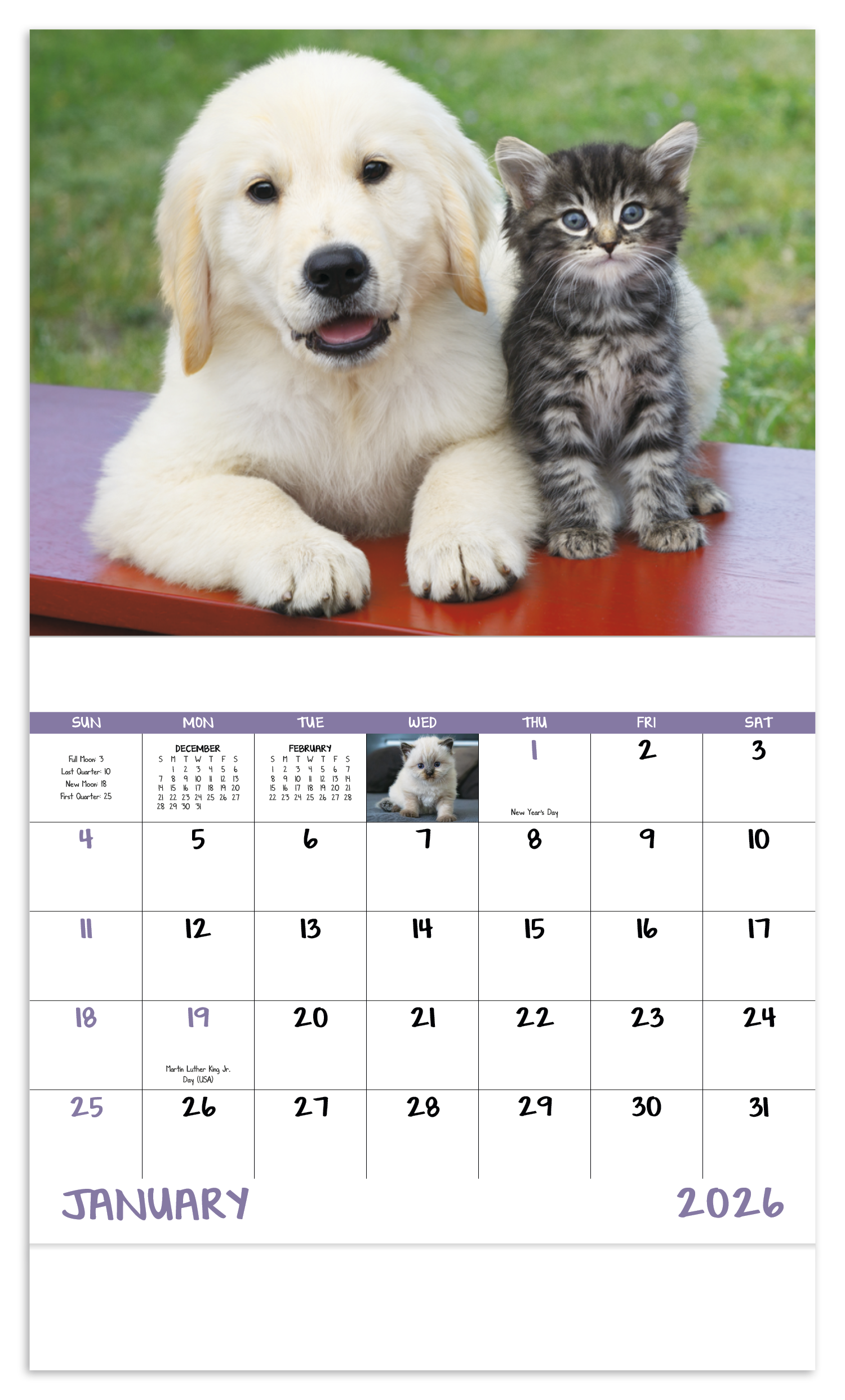 Good Value™ Puppies & Kittens - Stapled Calendar 42