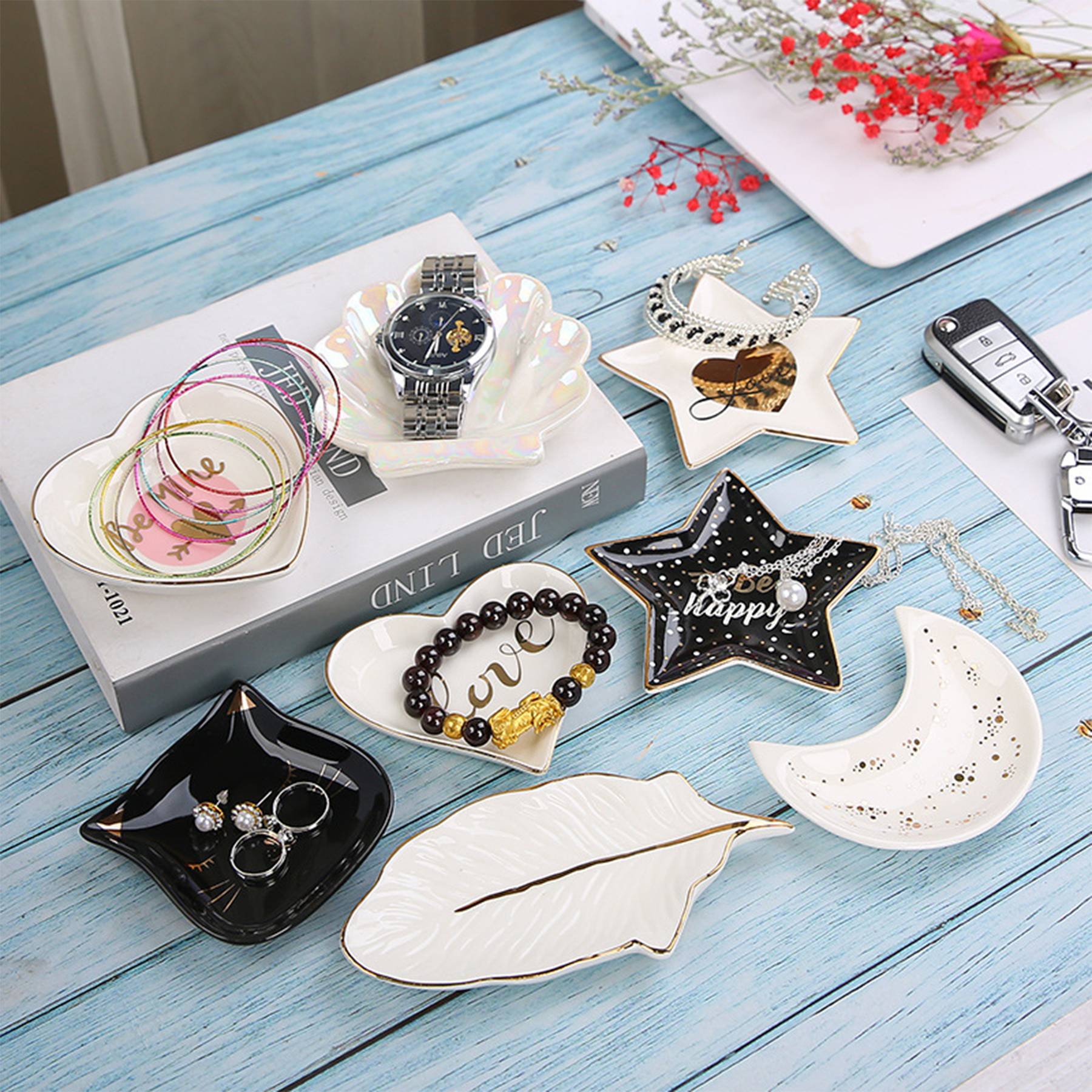 Ceramic jewelry storage ring tray 5