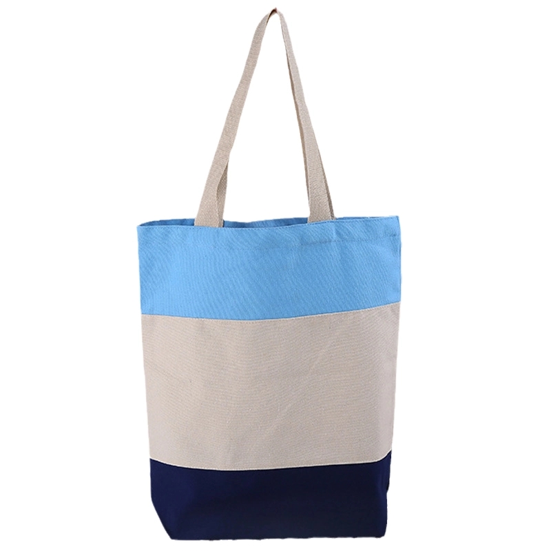 Custom Color-Blocking Canvas Shopping Handbag & Tote Bag 9