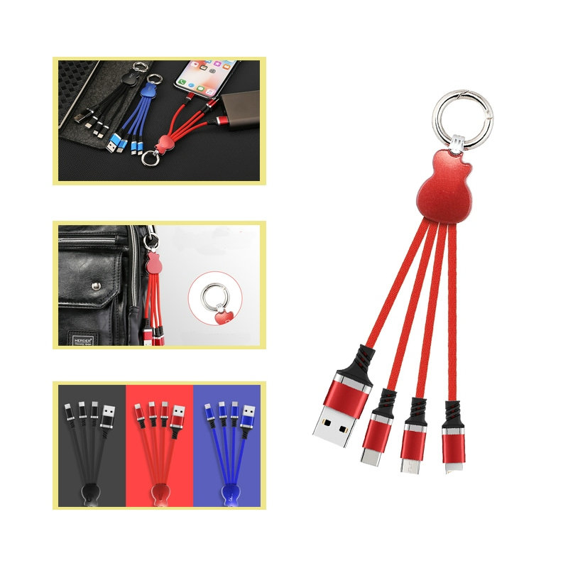 Guitar Light-Up Braided Charging Cable Keychain 2