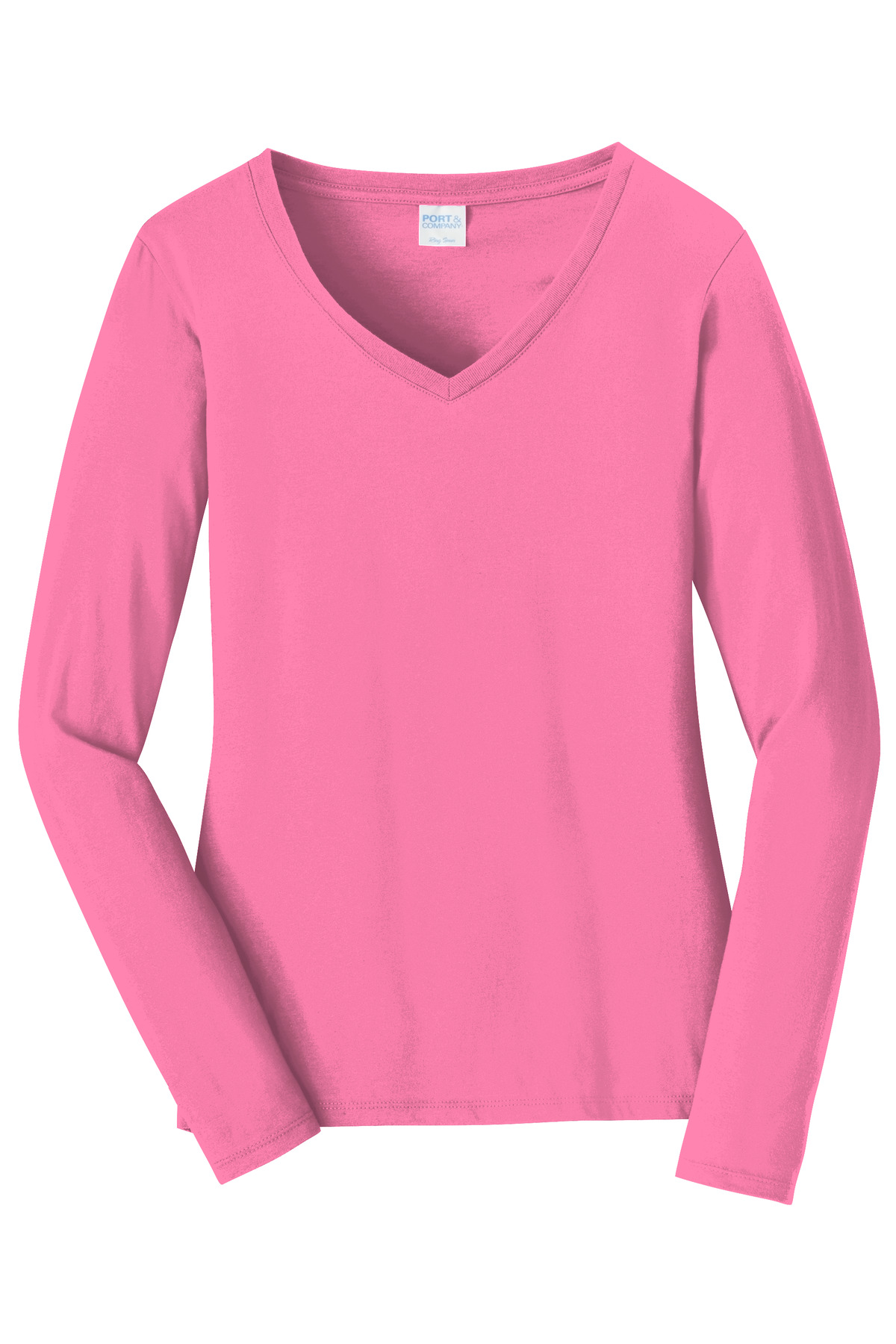 Port & Co Women's Long Sleeve Fan Favorite V-Neck Tee. LPC450VLS 83