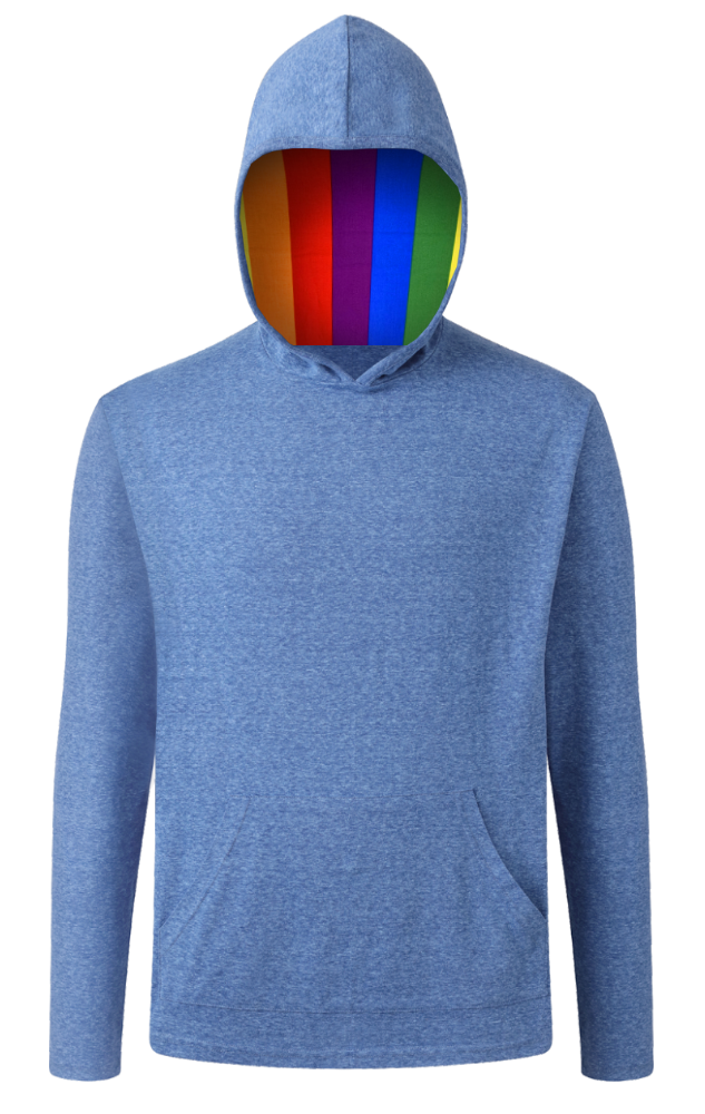 Pride Triblend Contrast Zip Front Hoodie, custom hoodie or sweatshirt with logo imprint 11