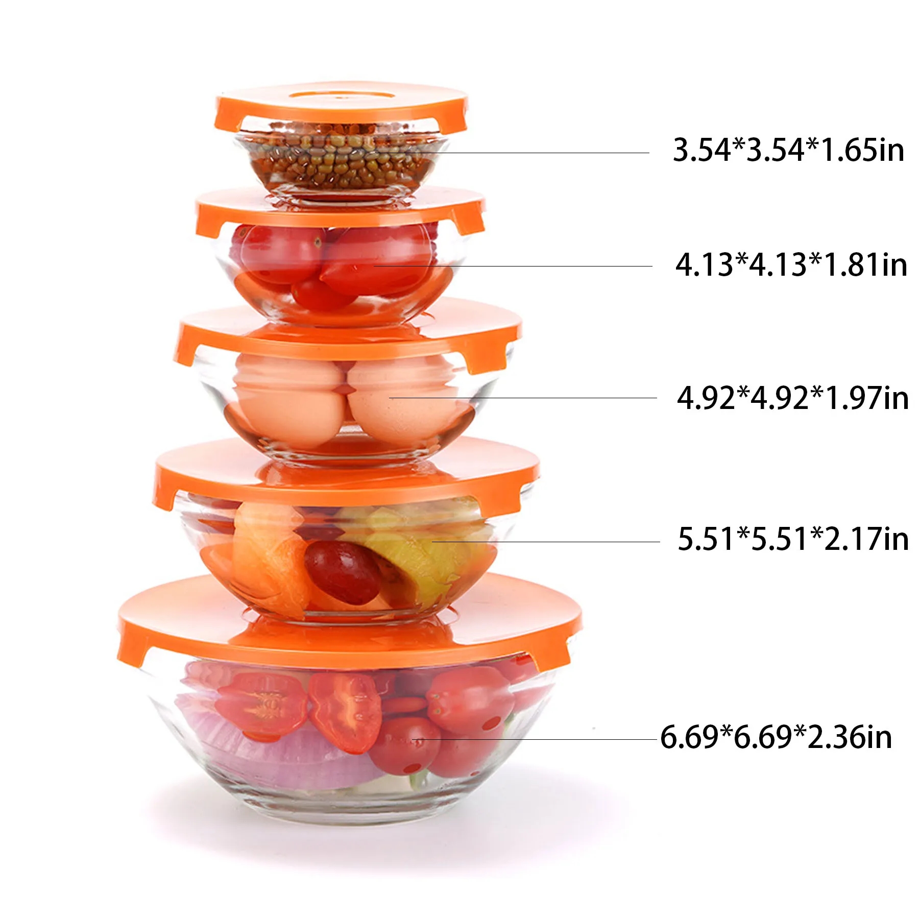 5 Pcs Set Of Fresh-Keeping Bowls 5