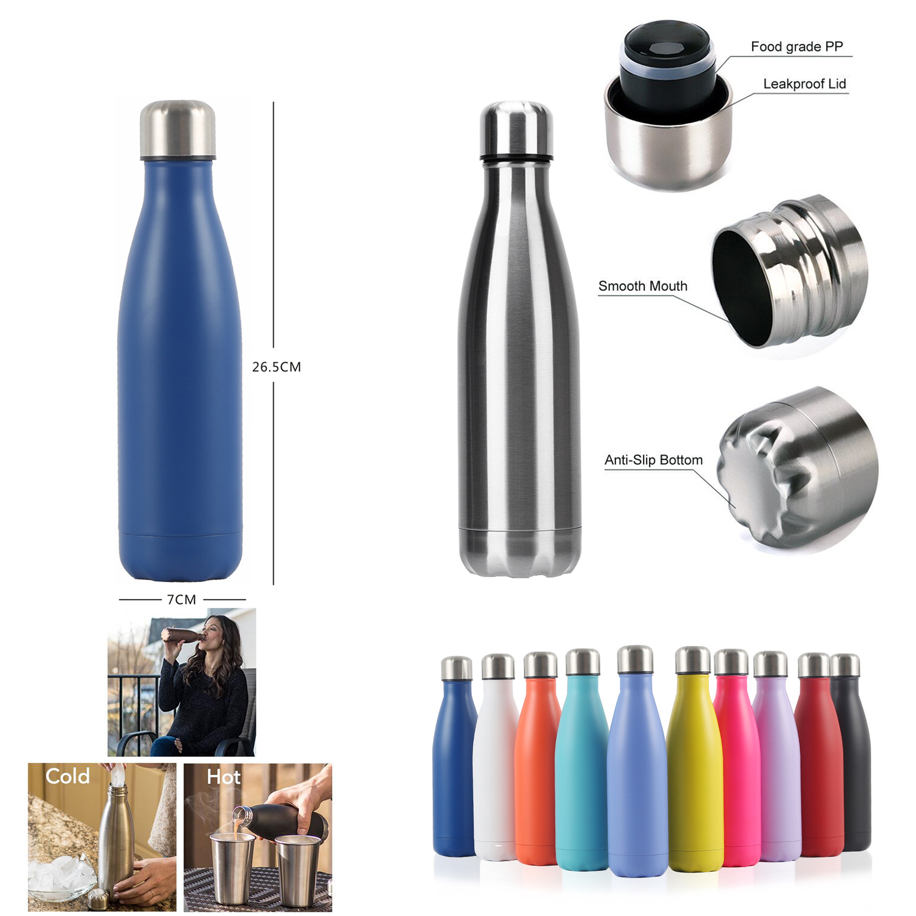 17oz Stainless Steel Vacuum Insulated Water Bottle 1