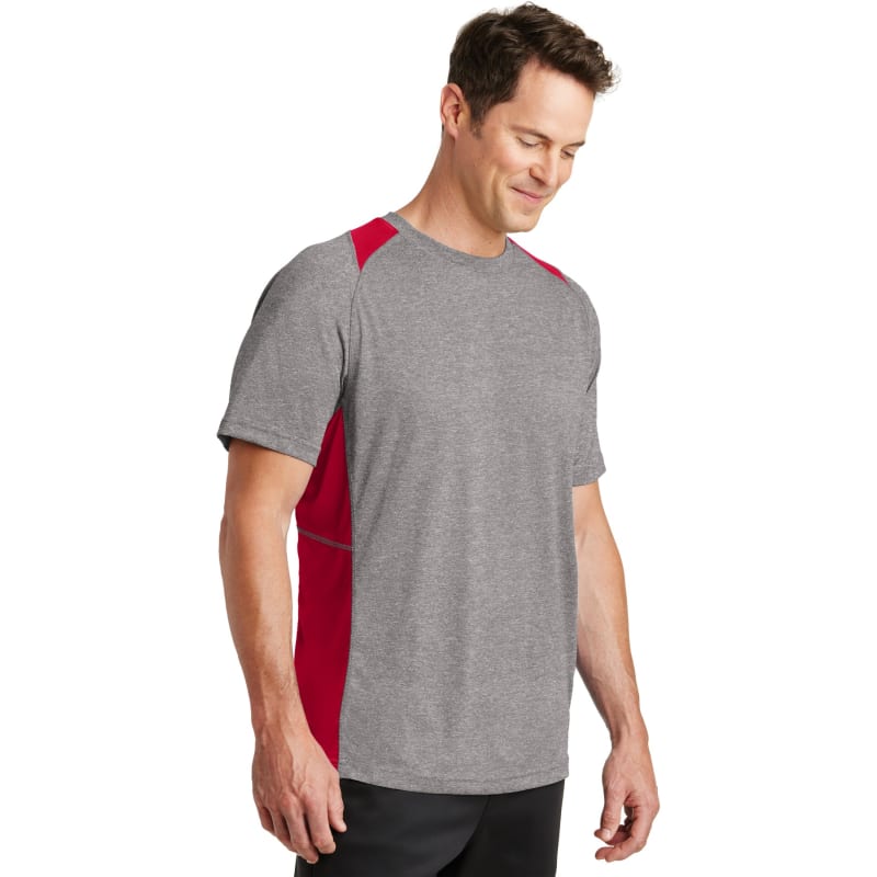 Sport-Tek Heather Colorblock Contender Tee. 24