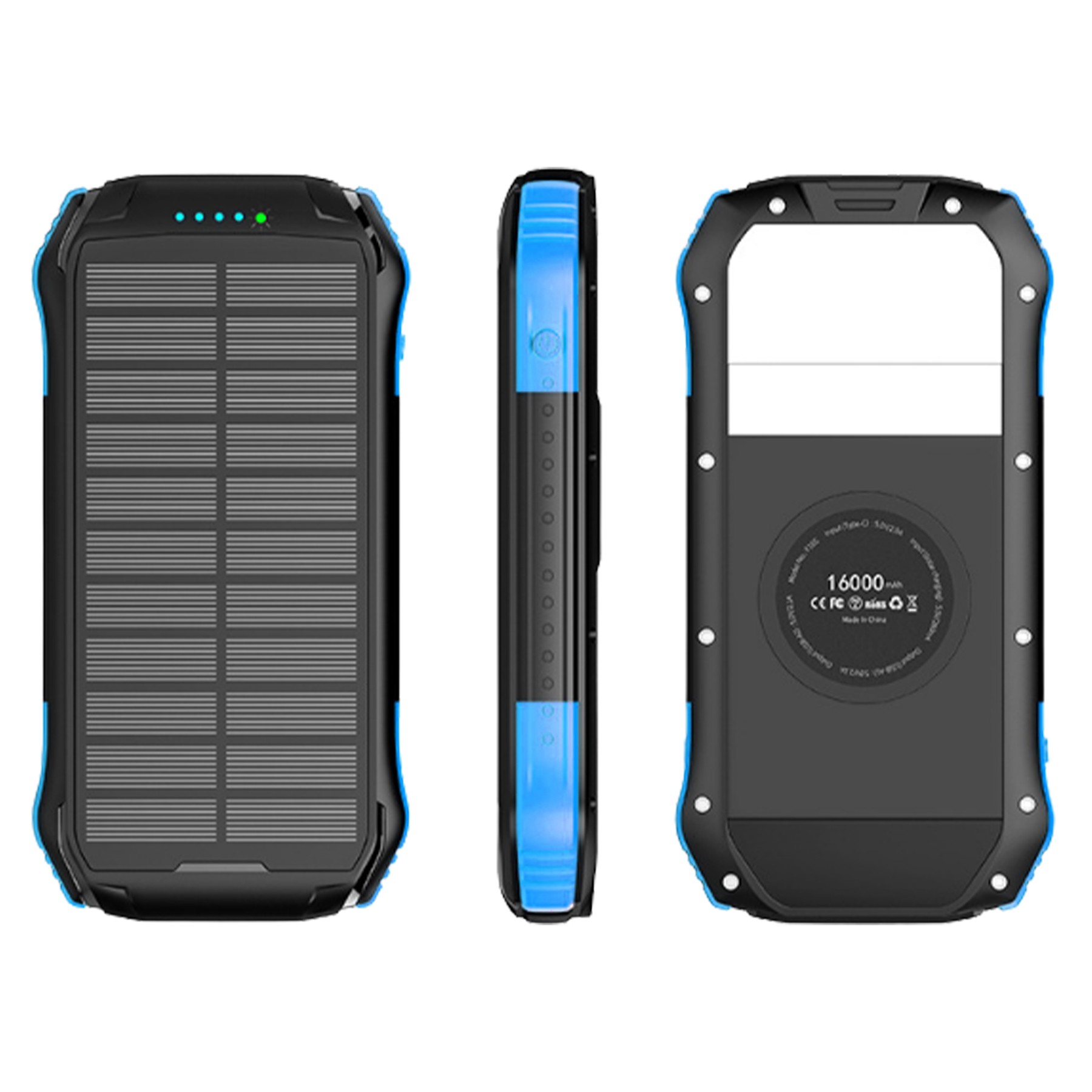 10000Mah Type-C Input Solar Power Bank Flashlight 3