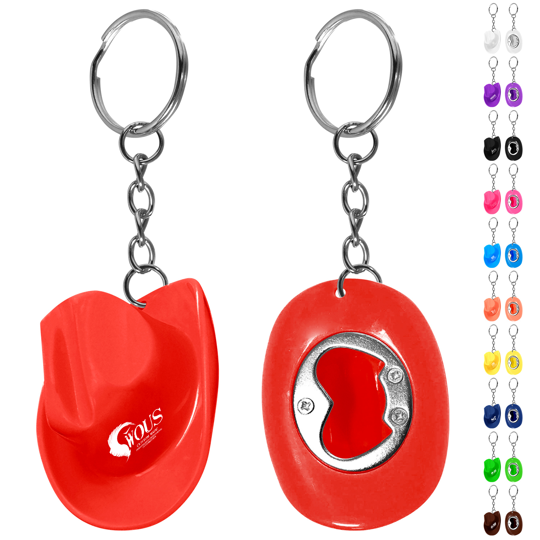 ABS Cowboy Hat Bottle Opener Keychain 8