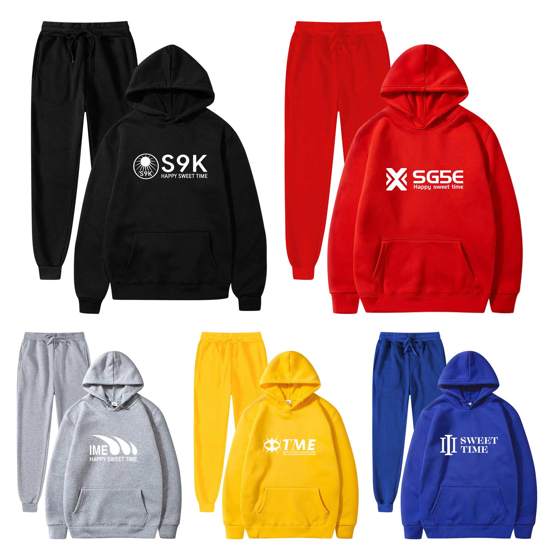 2Pcs Unisex Sports Tracksuit Sweatshirts Sets 1