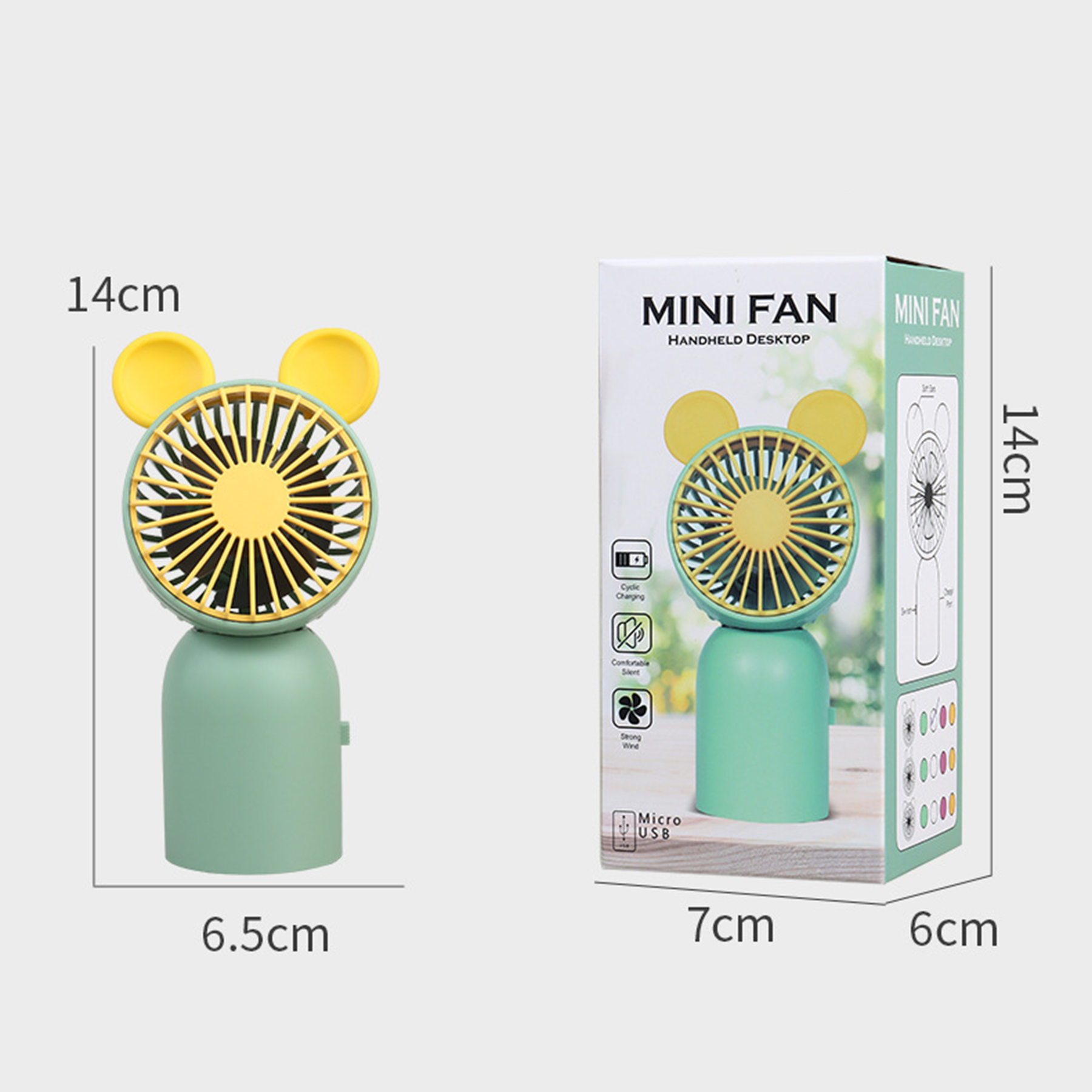 Handheld Fan Cute Portable Personal 3